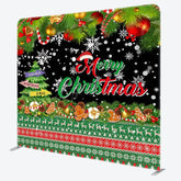 Aperturee - Aperturee Green Tree Merry Christmas Tension Fabric Backdrop